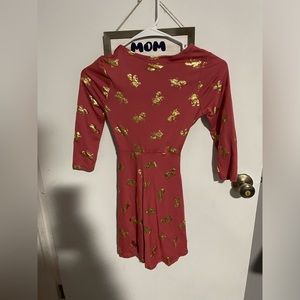 Girl burnt orange with gold unicorn dress size 8